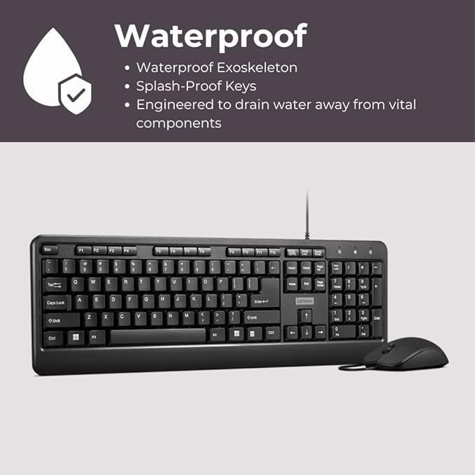 Lenovo 160 Wired Keyboard & Mouse Combo