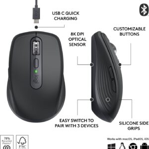Logitech MX Anywhere 3S Bluetooth Rechargeable Mouse