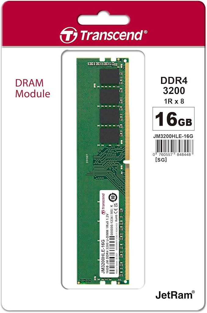 Transcend Desktop RAM DDR4 16GB 3200