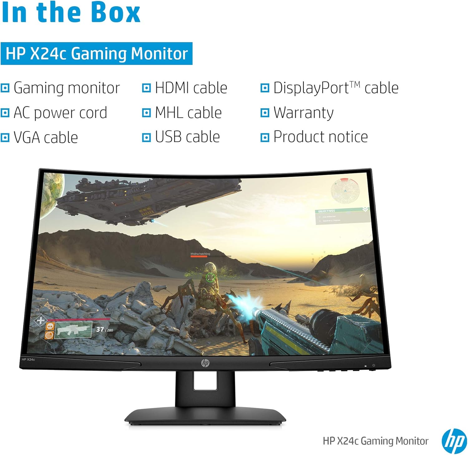 HP X24c 23.6″ FHD Curved Gaming Monitor