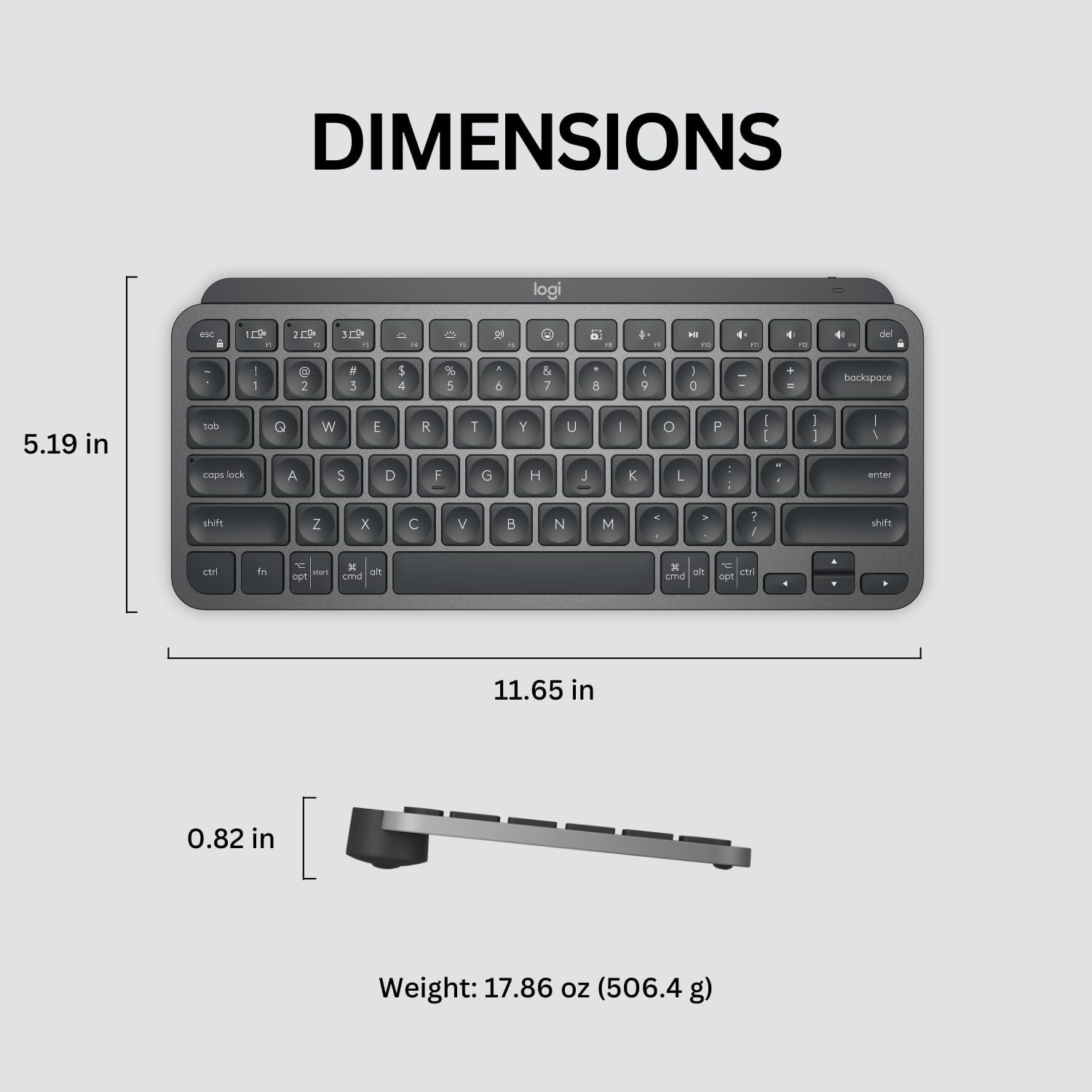 Logitech MX Keys Mini for Mac Bluetooth Illuminated Keyboard