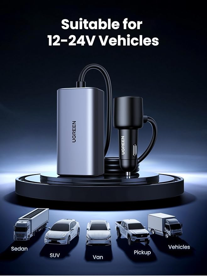UGREEN 150W 4-Port GaN Fast Car Charger EC706