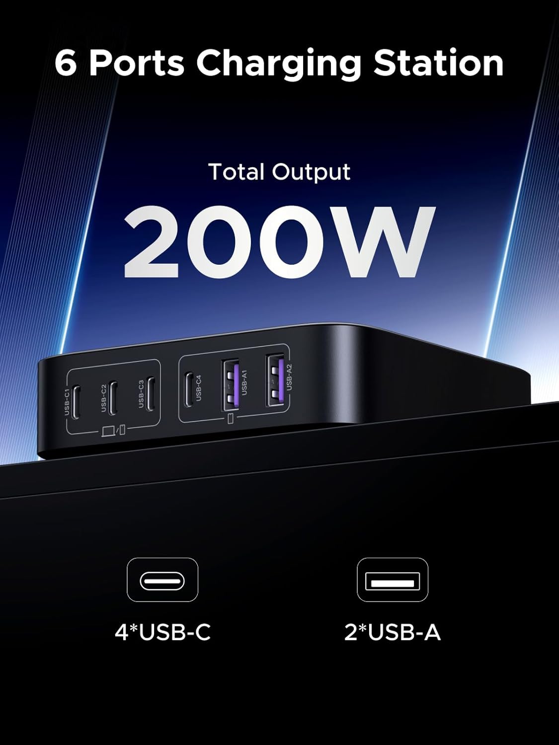 UGREEN GaN 200W Desktop Charger