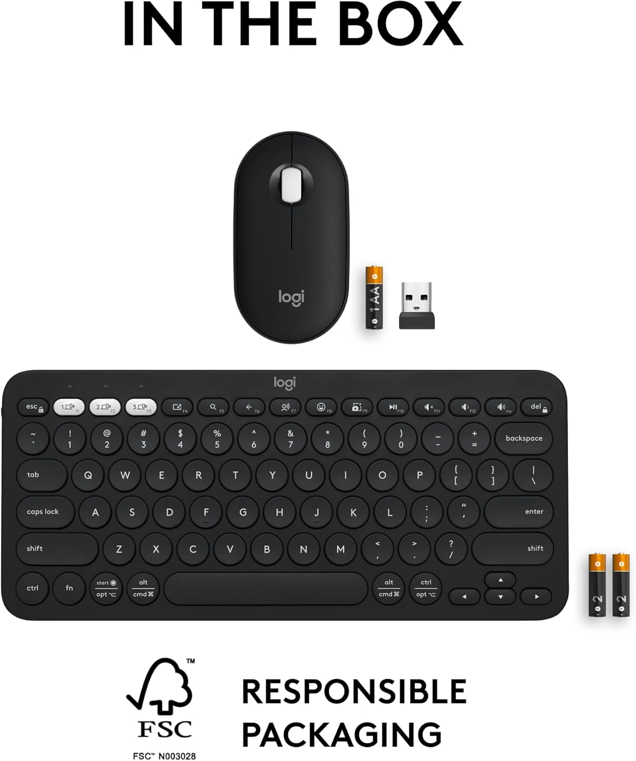 Logitech Pebble 2 Bluetooth Keyboard and Mouse Combo