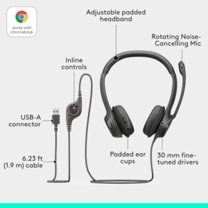 Logitech H390 USB-A Headset with Noise Cancelling Mic