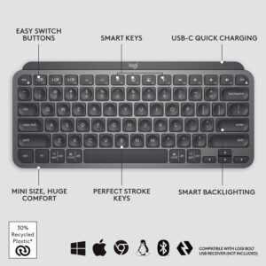 Logitech MX Keys Mini Minimalist Bluetooth Illuminated Keyboard