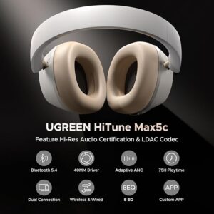 UGREEN HiTune Max5c Hybrid Active Noise-Cancelling Headphones