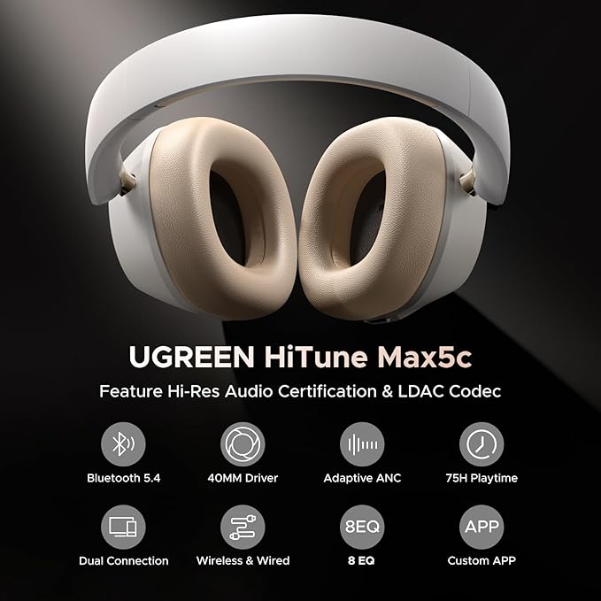 UGREEN HiTune Max5c Hybrid Active Noise-Cancelling Headphones