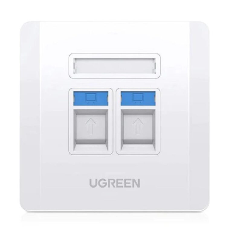 UGREEN Dual-Port Wall Plate White NW144