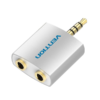 VENTION 4-Pole 3.5mm Male to 2×3.5mm Female Converter