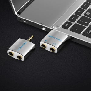 VENTION 4-Pole 3.5mm Male to 2×3.5mm Female Converter