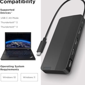 Lenovo USB-C Dual Display Travel Dock with 100W Adapter UK