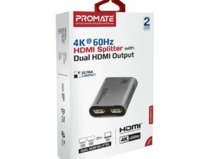 Promate 4K@60Hz HDMI Splitter with Dual HDMI Output