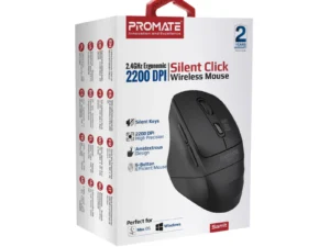 Promate 2.4GHz Ergonomic 2200 DPI Silent Click Wireless Mouse