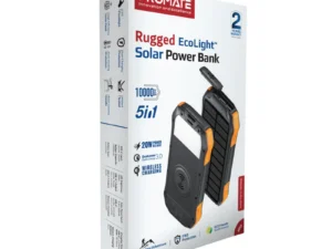 Promate 10000mAh Waterproof Solar Power Bank