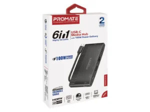 Promate 6 in 1 Super Speed USB-C Media Hub