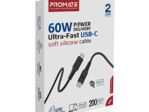 Promate 60W PD USB-C to USB-C Cable