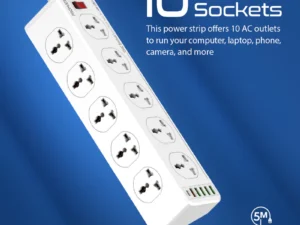 Promate 10AC Socket Space Efficient Power Strip
