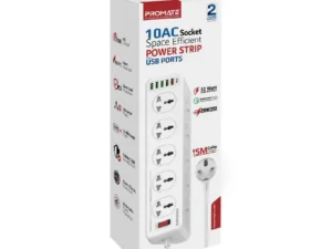 Promate 10AC Socket Space Efficient Power Strip