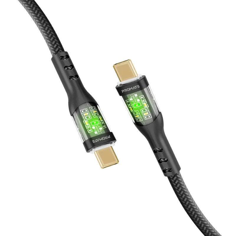 Promate 60W USB-C Transparent Cable