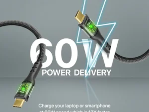 Promate 60W USB-C Transparent Cable