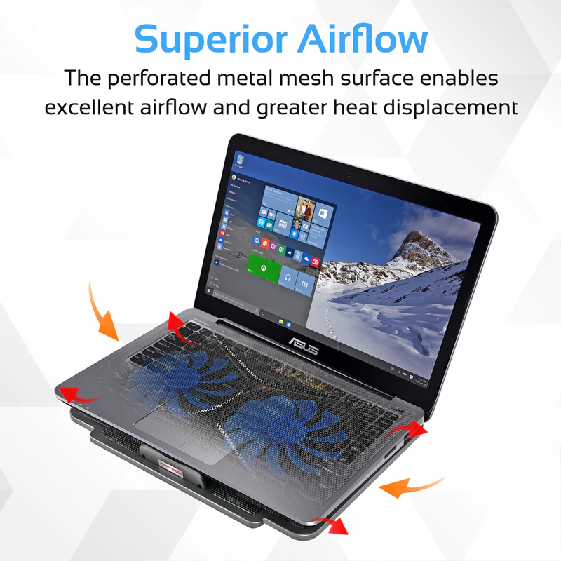 Promate Laptop Cooling Pad with Silent Fan Technology