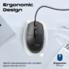 Promate 3 Button Wired Optical Mouse 1200 DPI