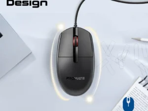 Promate 3 Button Wired Optical Mouse 1200 DPI
