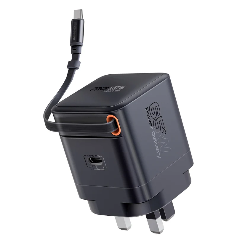 Promate 65W PD GaNFast Charging Adapter