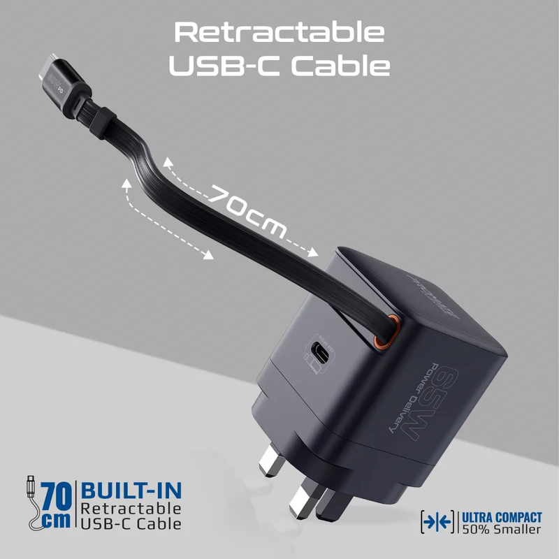 Promate 65W PD GaNFast Charging Adapter