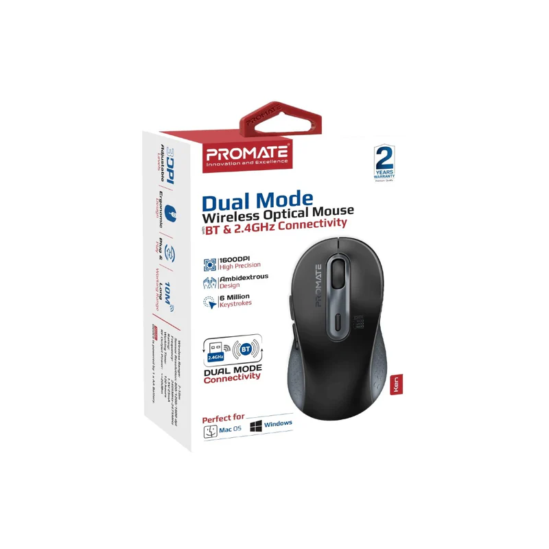 Promate Dual Mode Wireless Optical Mouse