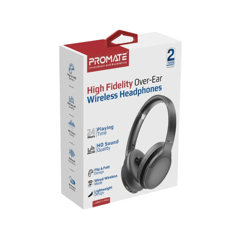 Promate High Fidelity Over-Ear Stereo Wireless Headphones
