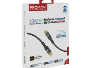 Promate 100W USB-C Transparent Cable