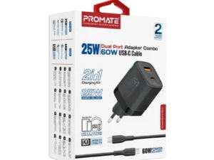 Promate Charging Kit with 25W Wall Charger
