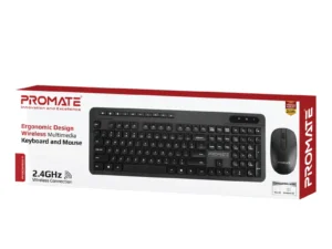 Promate Ergonomic Wireless Keyboard & Mouse Combo