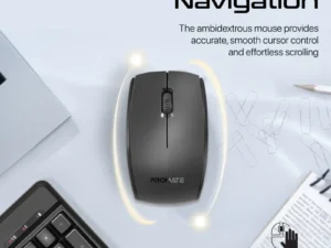 Promate Ergonomic Wireless Multimedia Keyboard and 1200 DPI Mouse Combo