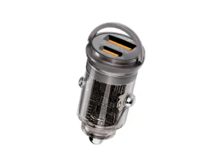 Promate Transparent Quick Charging Dual Port Mini Car Charger