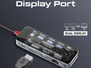 Promate 11-in-1 Transparent Ultra-Fast Multi-Port USB-C Hub