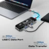 Promate 11-in-1 Transparent Ultra-Fast Multi-Port USB-C Hub